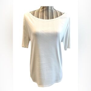 JCrew white 3/4 inch blouse scoop neck large